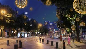 C’est un noël lié à l’imaginaire. Une rencontre entre le ciel et la terre. L’histoire d’un allumeur de réverbère qui rêve d’étoiles et qui les a invitées à se approcher de nous.