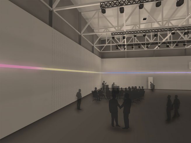 ligne lumineuse dans une salle de spectacle