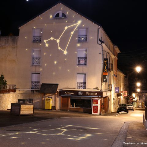 projection gobo de constellation sur une façade