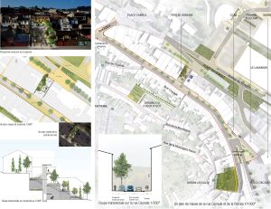plan masse de l'aménagement de la rue cayrade a decazeville