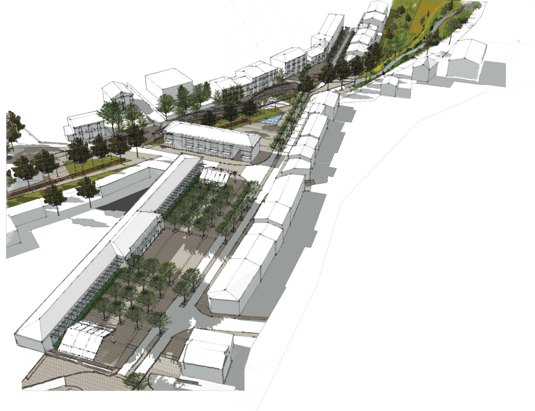 Modèle urbain 3D sous sketchup