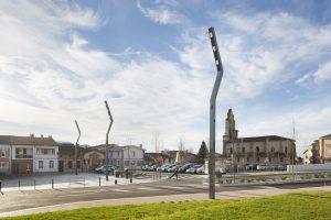 mat éclairage carré public projecteurs led