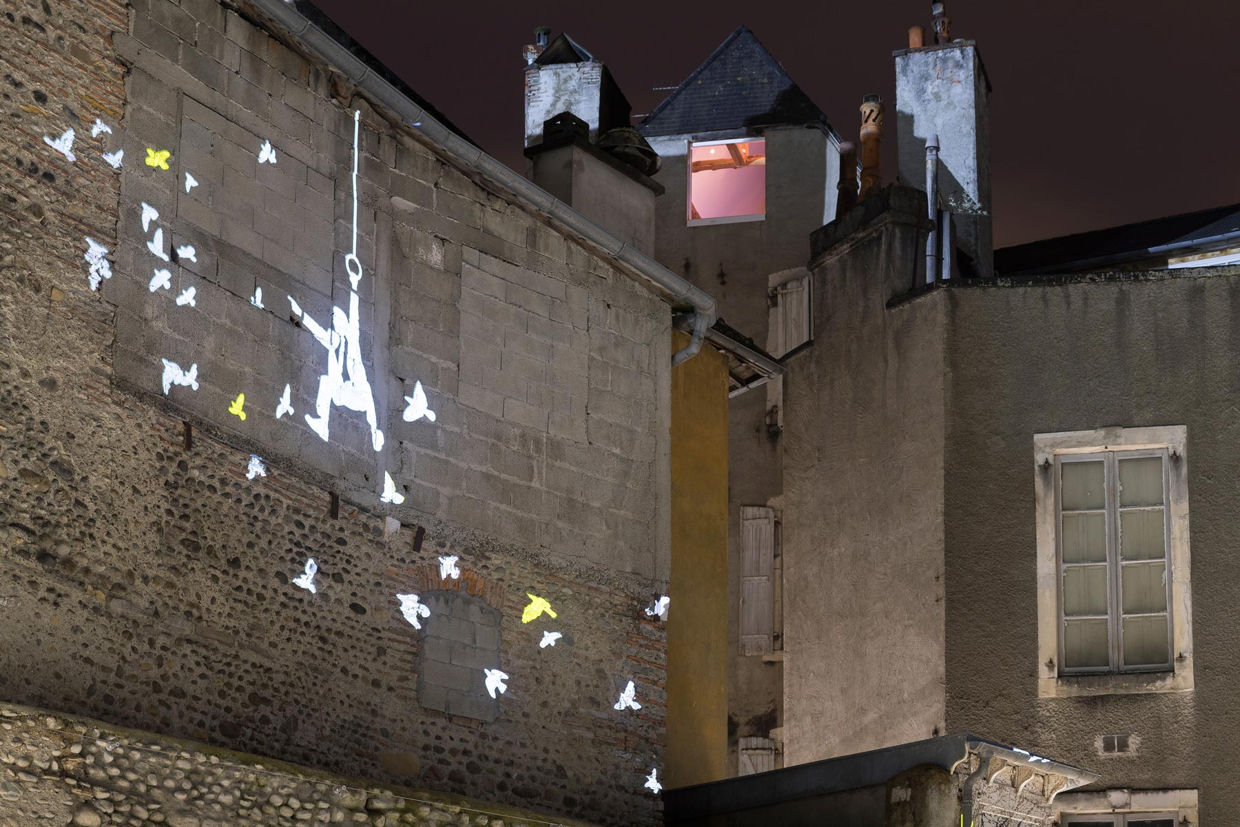 conception lumière gobo d'oiseaux