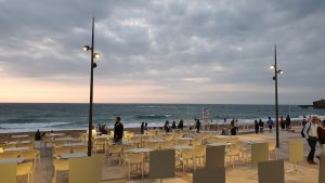 terrasses à biarritz coucher de soleil