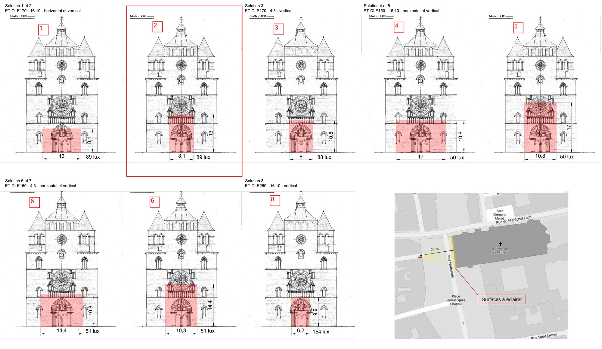 projet de conception lumière pour un mapping sur la cathédrale de Cahors