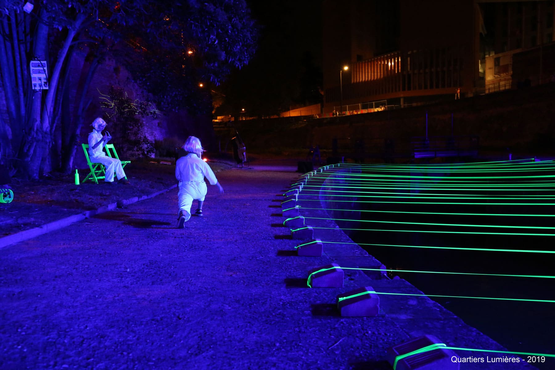 conception lumière et scénographique sur une écluse