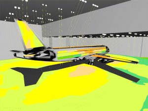 image fausses couleurs d'une étude photométrique sur avion