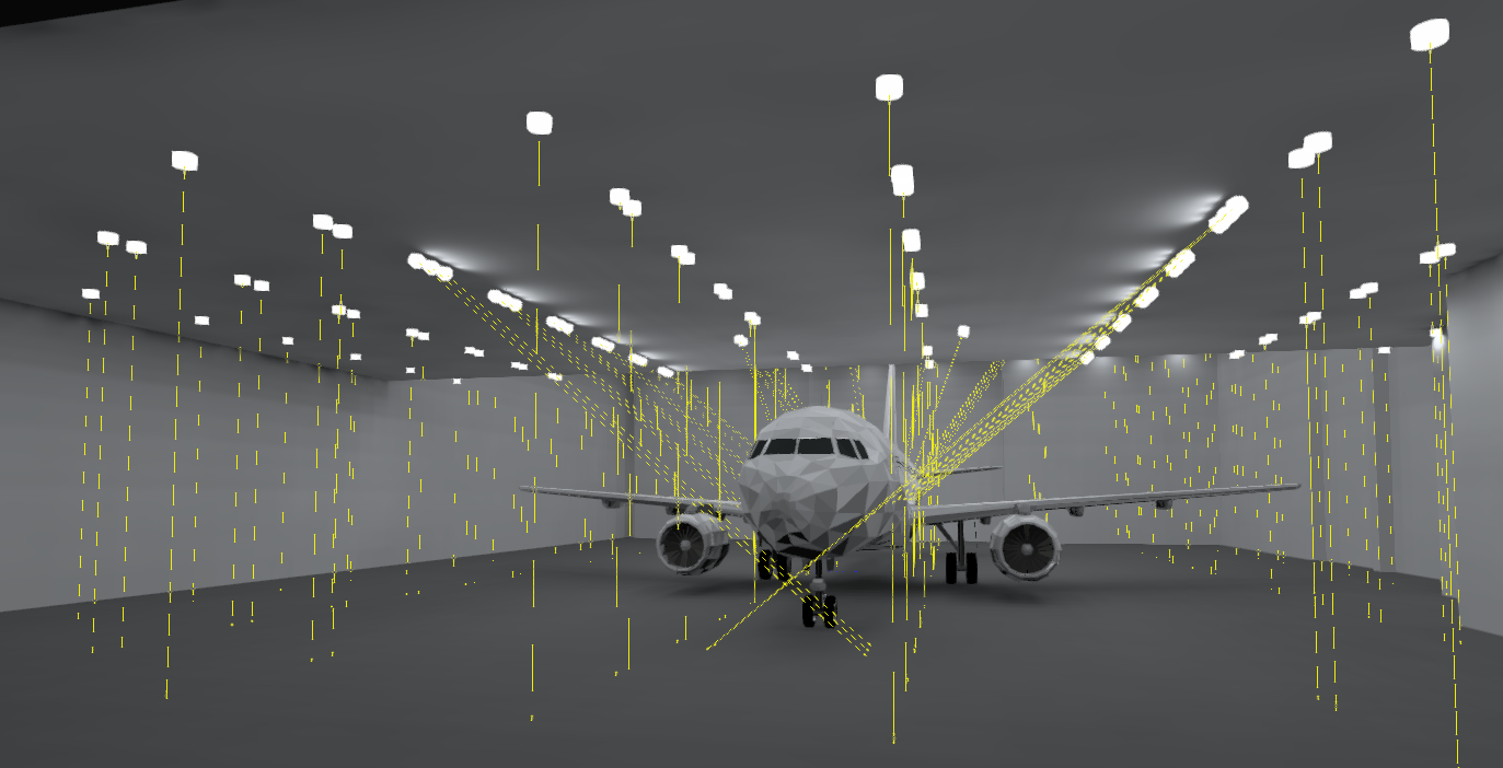 visées d'appareils d'éclairage étude lumière