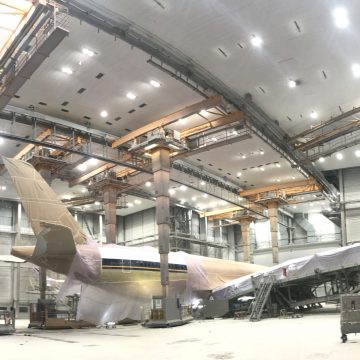 étude d'éclairage d'une cabine de peinture avion