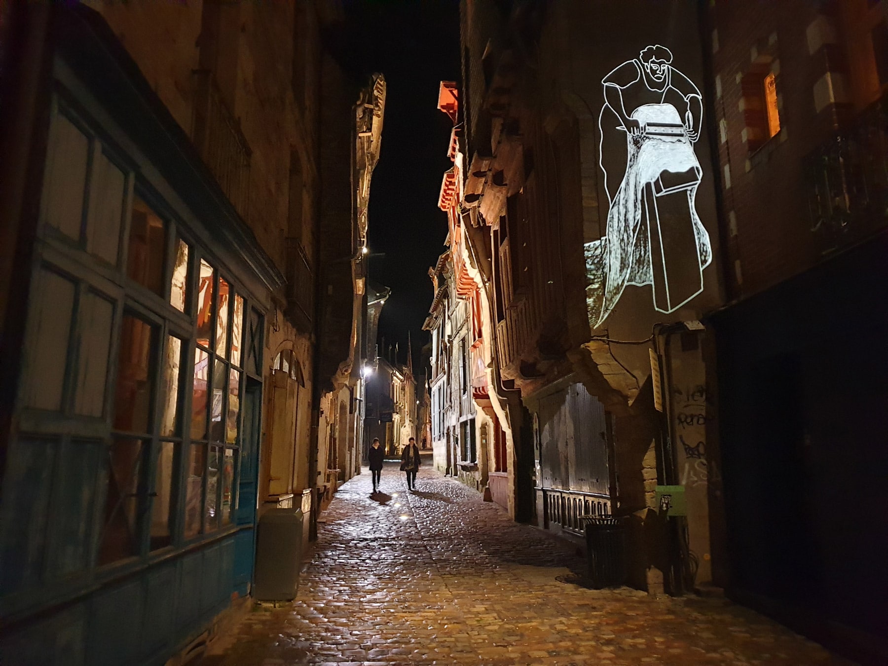projection d'images gobo rue de vitré en bretagne