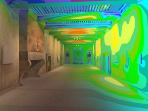 simulation dialux fausses couleurs dans un chateau