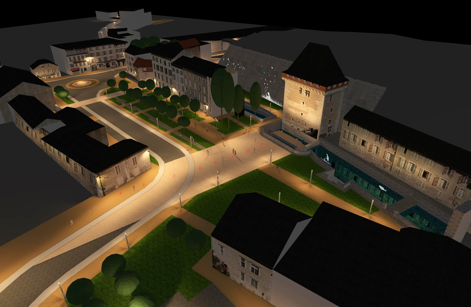 place de la monnaie Pau modélisation Dialux AVP