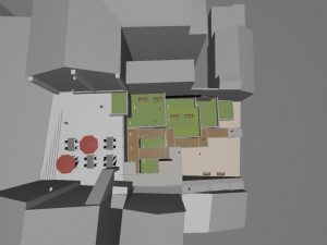 espace public modélisé en 3d avec dialux evo