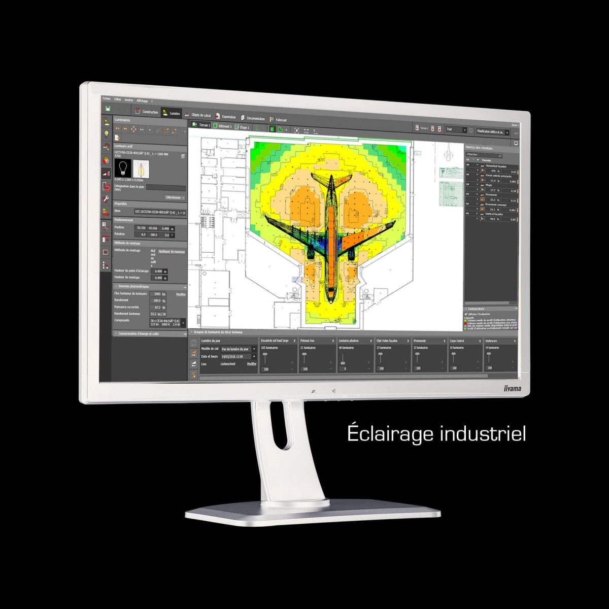 étude d'éclairage industriel