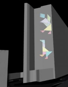 simulation 3D de projection de gobo