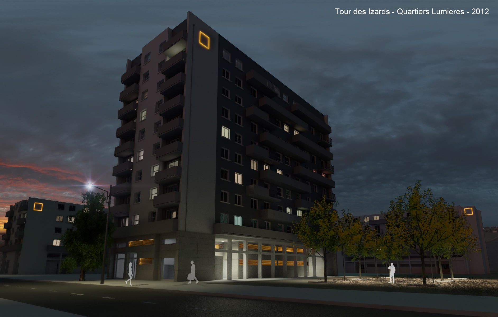 Éclairage extérieur Tour des Izards Toulouse (31) Quartiers Lumières