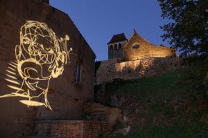 gobo portrait composite projeté a bonaguil