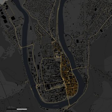 vue carte de nuit de cahors centre ville