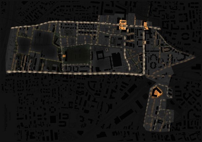 plan masse nuit d'un quartier