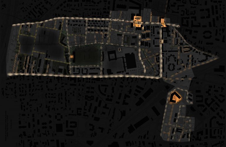 plan masse nuit d'un quartier