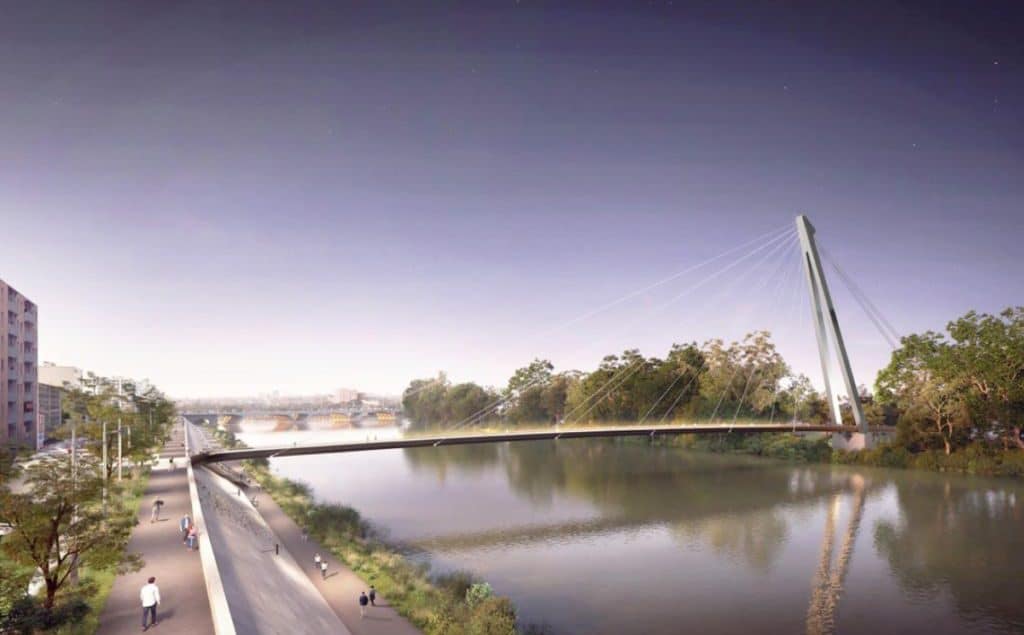 vue de la future passerelle rapas à toulouse