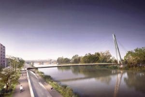 vue de la future passerelle rapas à toulouse