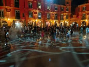 eclairage de la place nationale a l'inauguration