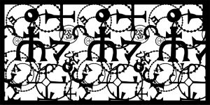 masque de découpe laser pour lanterne avec motif historique Melle