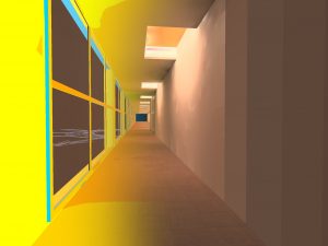 simulation 3d lumière couloir
