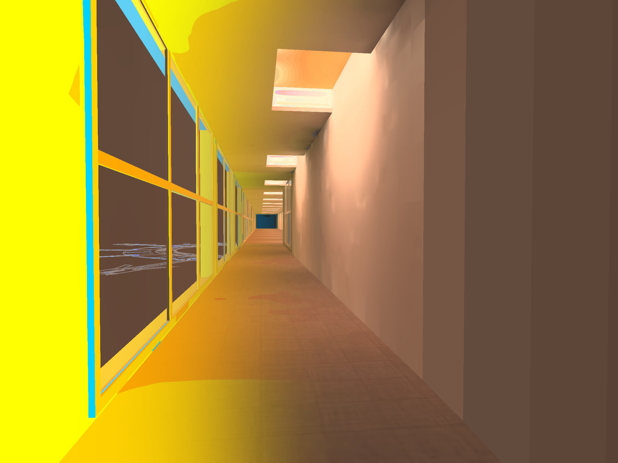 simulation 3d lumière couloir