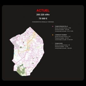 répartition des zones de régulation de l'éclairage public a talence