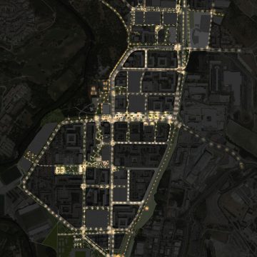 plan masse nuit du quartier de la mosson à montpellier