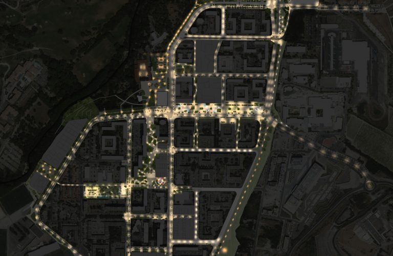 plan masse nuit du quartier de la mosson à montpellier