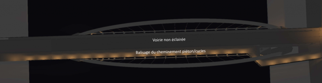 vue plan dialux d'un projet d'éclairage de pont
