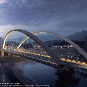 image de concours du pont de castelfranc de nuit avec éclairage de mise en valeur architectural