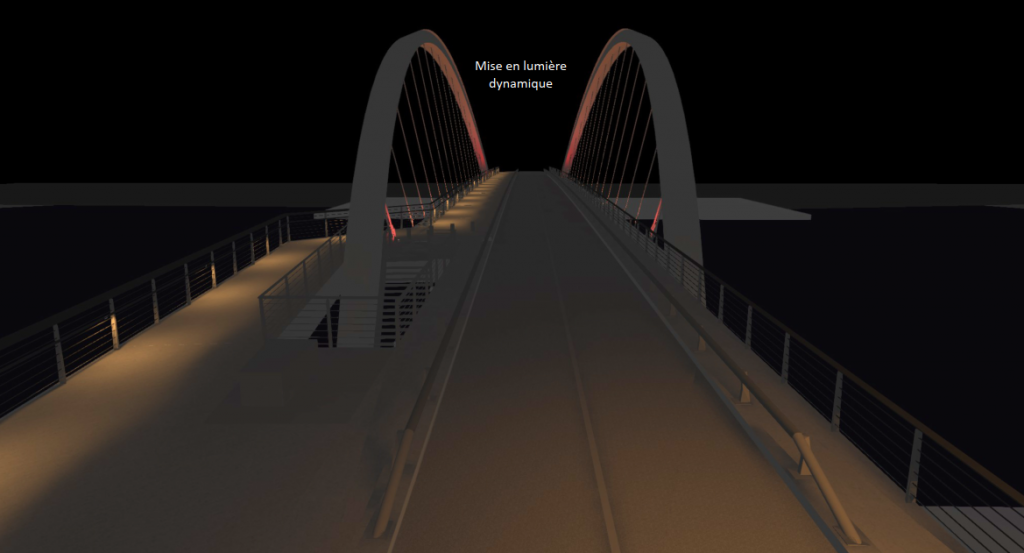 simulation dialux de mise en lumière d'un pont